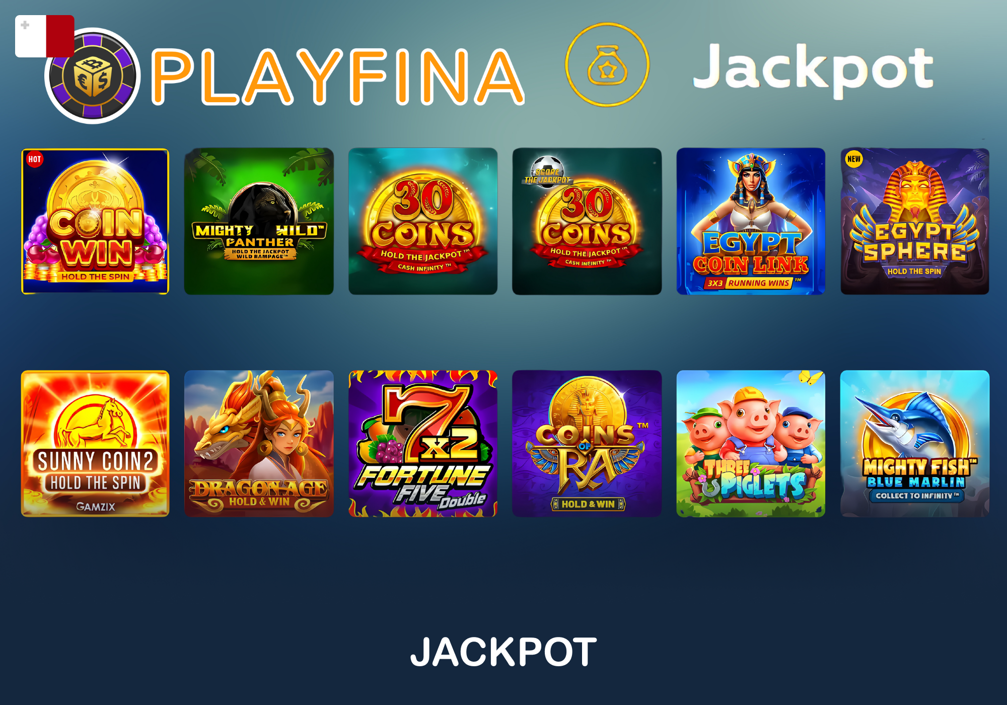 Logħob tal-jackpot b'premjijiet kbar fuq Playfina f'Malta