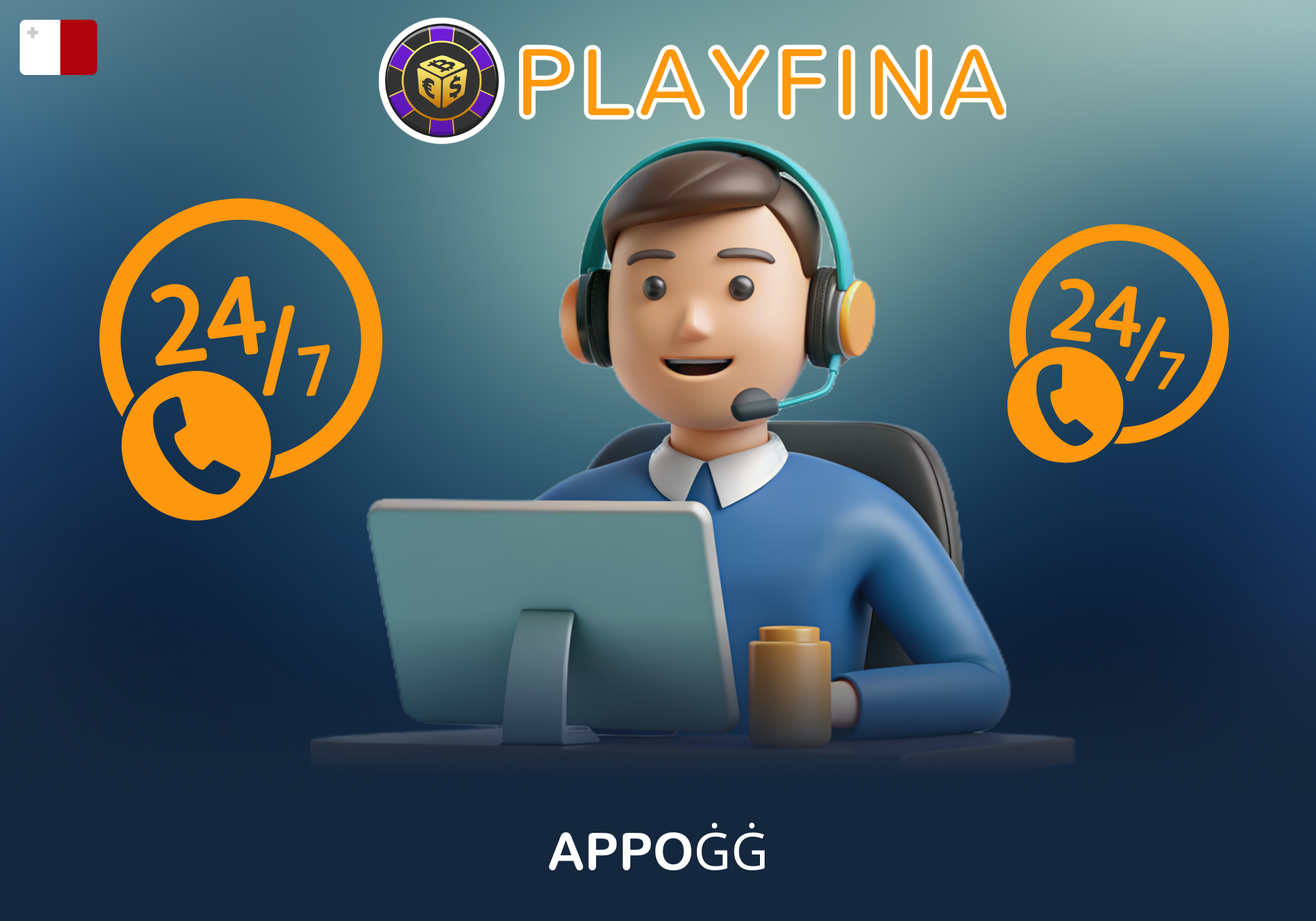 Appoġġ 24/7 għall-utenti ta' Playfina f'Malta