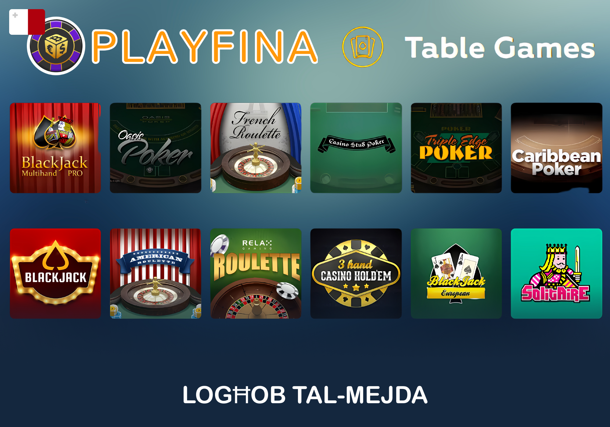 Logħob tal-bord klassiku għal plejers ta' Playfina f'Malta